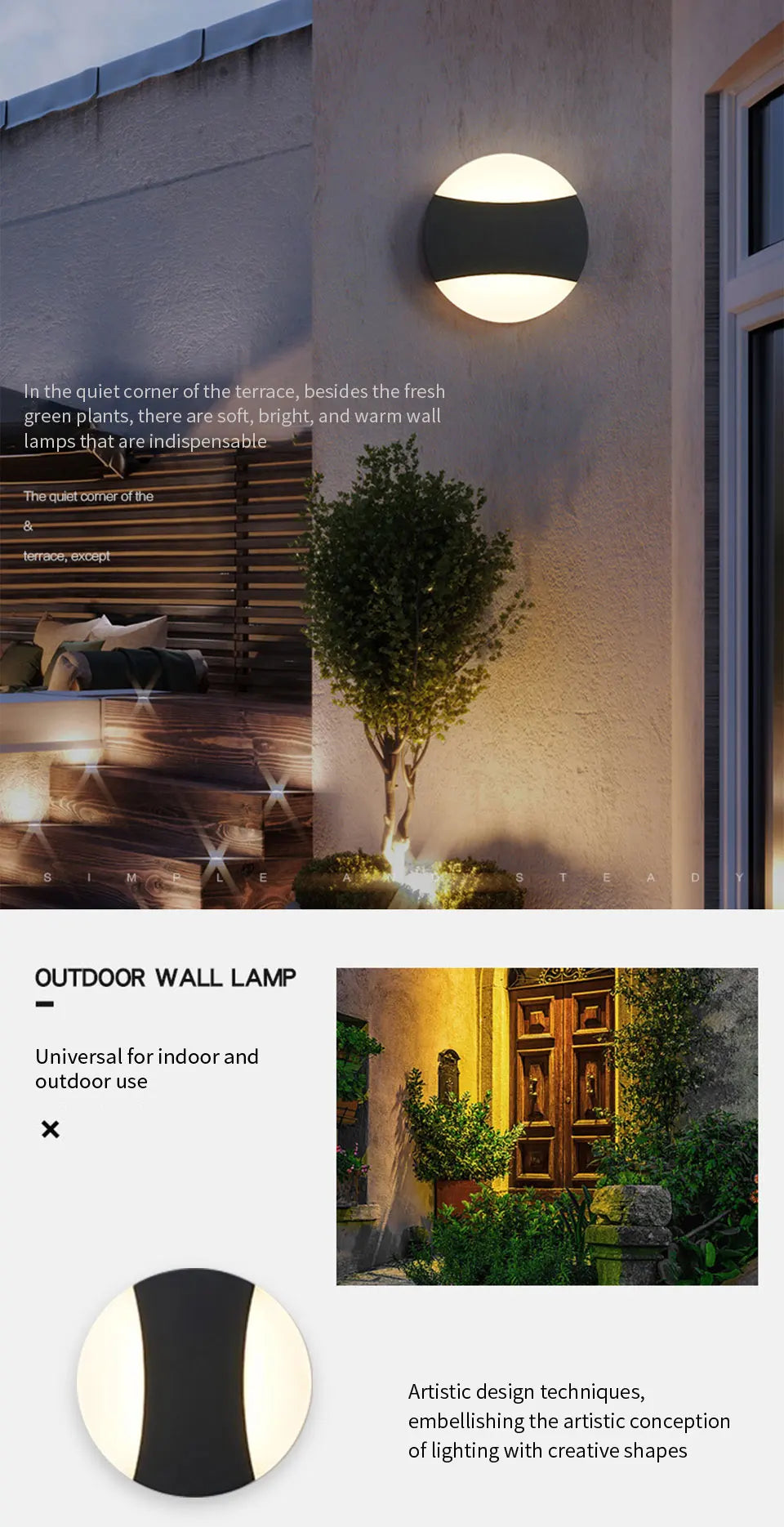 Led Outdoor Wall Light Waterproof IP66 Led Outdoor Lighting Porch Lights Balcony Garden Lights Outdoor Wall Lamp garden lights
