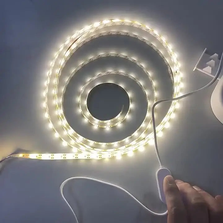 Touch-Activated LED Strip Lights - 1 Roll, USB Powered, Flexible Tape for Kitchen & Bathroom Decor, White Light