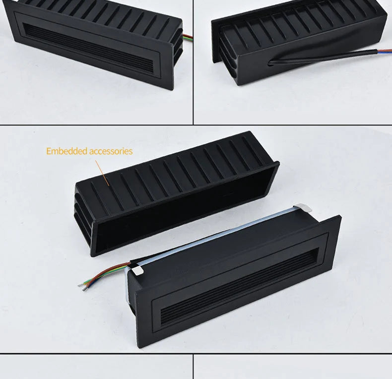 3W 6W LED Indoor Outdoor Recessed Stair Light Step Lamp Path Lights Waterproof Embedded Wall Lamp Wall Corner Underground Lamp