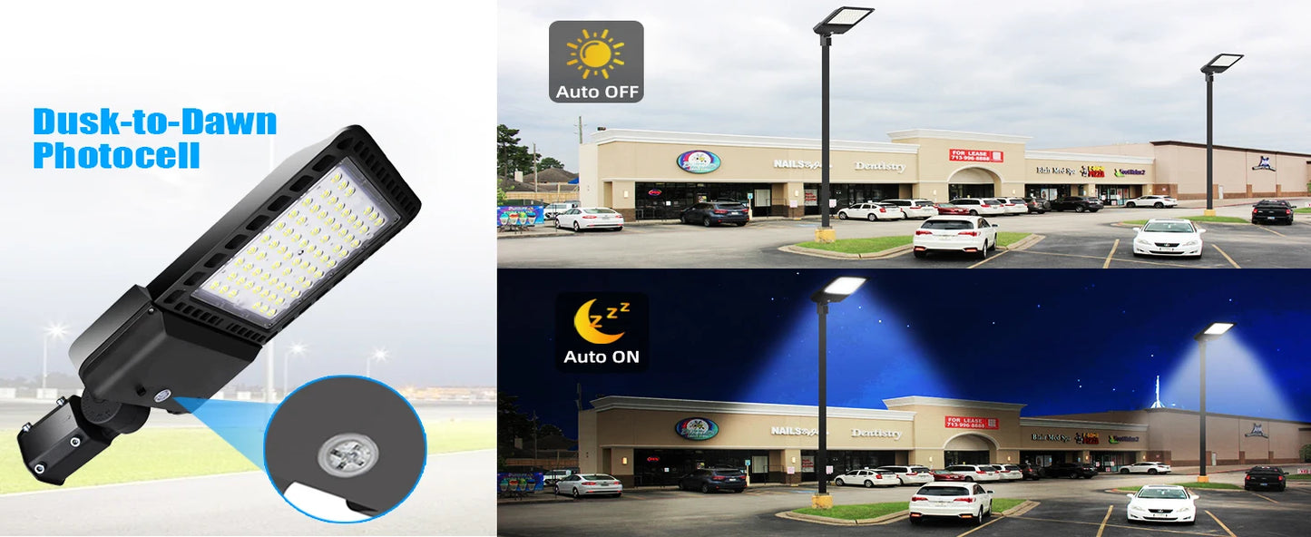 LED Parking Lot Lights with Dusk to Dawn Slip Fitter, Led Parking Lot Lights Outdoor