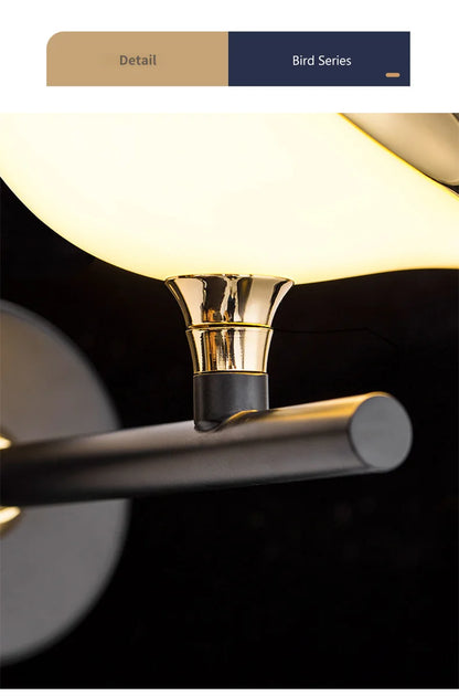 FKL Modern Bird Gold Chandelier Art Magpie LED For Living Room Dining Bedroom Home Decoration Indoor Lighting Fixtures