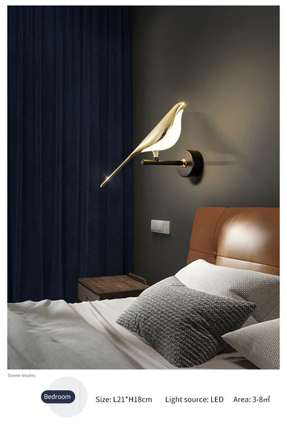 FKL Modern Bird Gold Chandelier Art Magpie LED For Living Room Dining Bedroom Home Decoration Indoor Lighting Fixtures