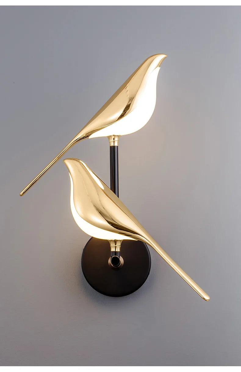 FKL Modern Bird Gold Chandelier Art Magpie LED For Living Room Dining Bedroom Home Decoration Indoor Lighting Fixtures