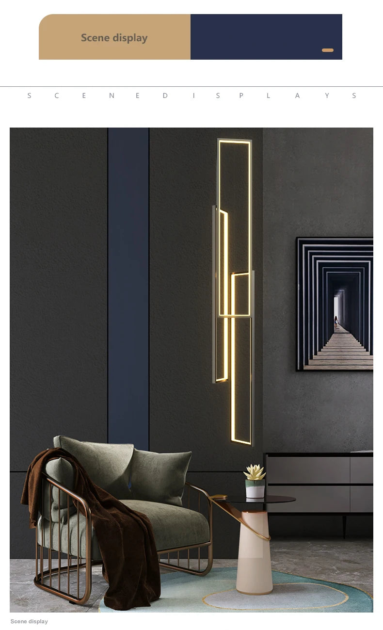 Modern Stair Led Chandeliers Lighting Home Decor Living Room Pendant Lights Duplex Villa Lamparas Loft Hanging Lamp Luminaria