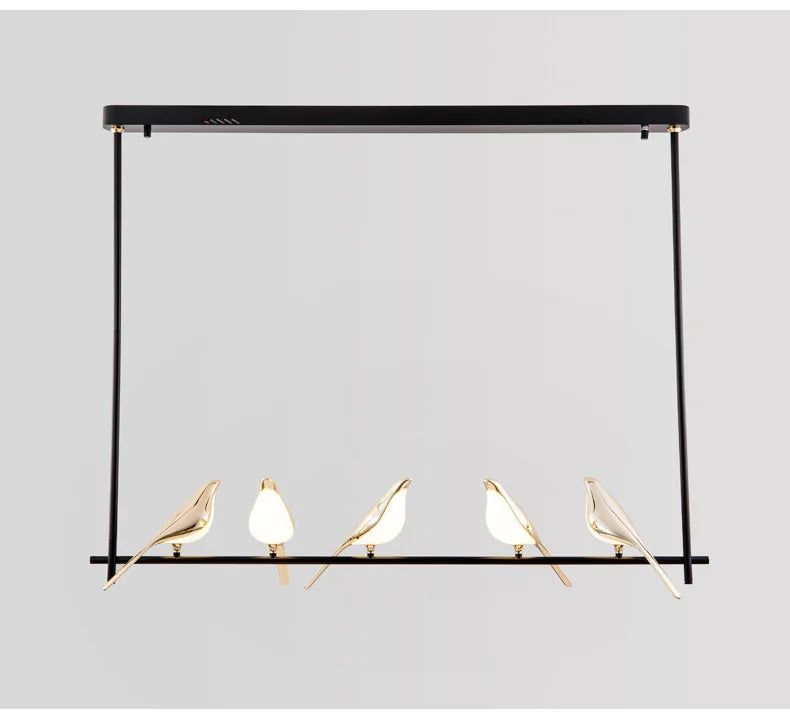 FKL Modern Bird Gold Chandelier Art Magpie LED For Living Room Dining Bedroom Home Decoration Indoor Lighting Fixtures
