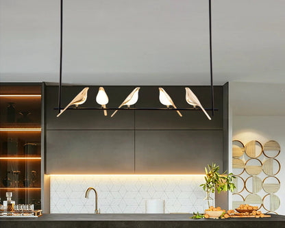 FKL Modern Bird Gold Chandelier Art Magpie LED For Living Room Dining Bedroom Home Decoration Indoor Lighting Fixtures