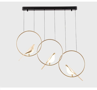 FKL Modern Bird Gold Chandelier Art Magpie LED For Living Room Dining Bedroom Home Decoration Indoor Lighting Fixtures
