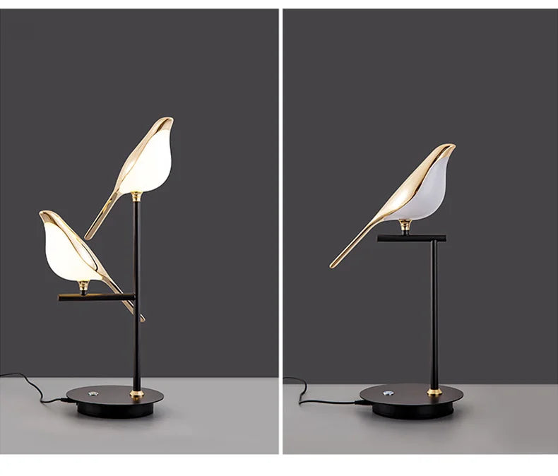 FKL Modern Bird Gold Chandelier Art Magpie LED For Living Room Dining Bedroom Home Decoration Indoor Lighting Fixtures
