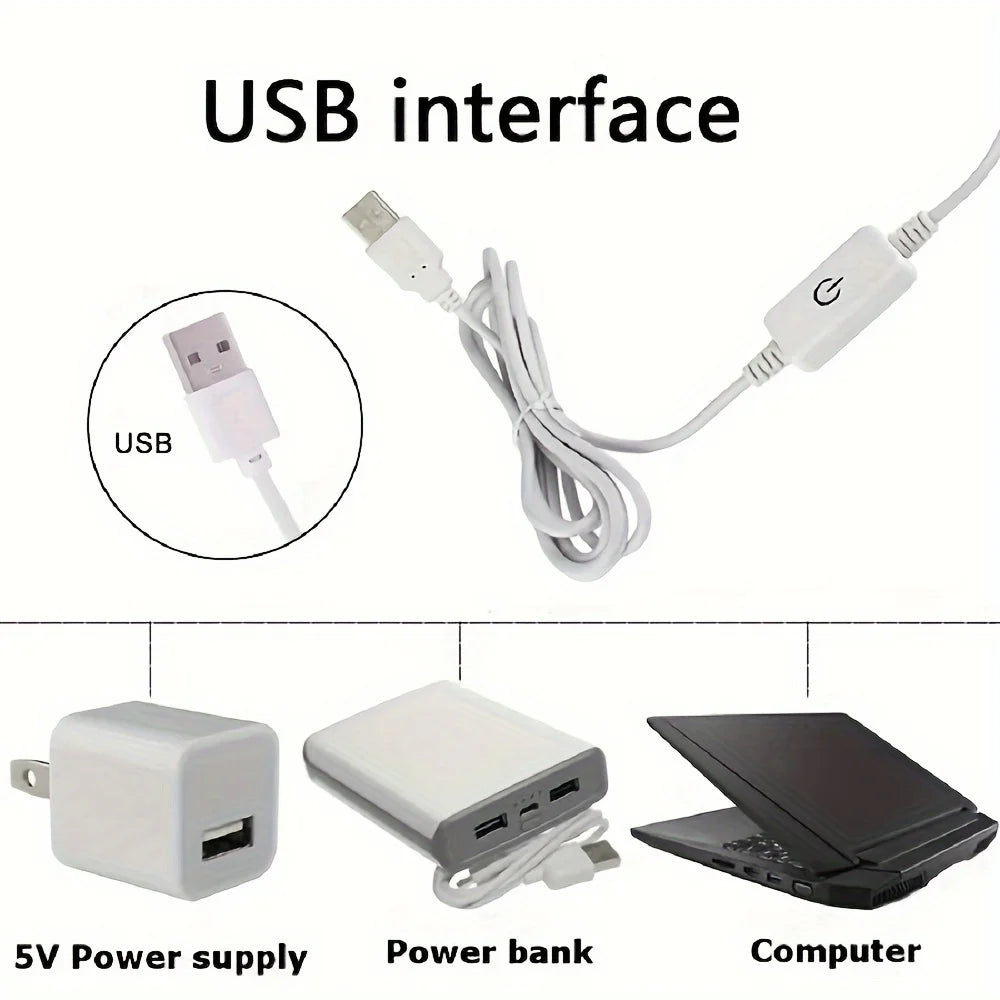 Touch-Activated LED Strip Lights - 1 Roll, USB Powered, Flexible Tape for Kitchen & Bathroom Decor, White Light