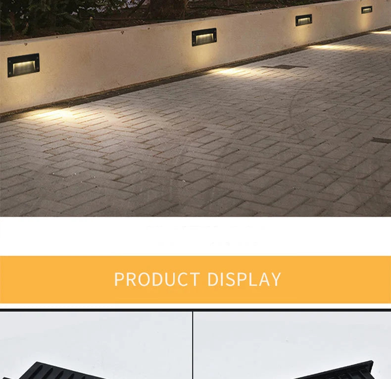 3W 6W LED Indoor Outdoor Recessed Stair Light Step Lamp Path Lights Waterproof Embedded Wall Lamp Wall Corner Underground Lamp