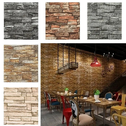 35x38cm 3D Wall Stickers Antique Foam Brick Wallpaper Wall Sticker Bedroom Home Decor Self Adhesive DIY Living Room Wallpaper