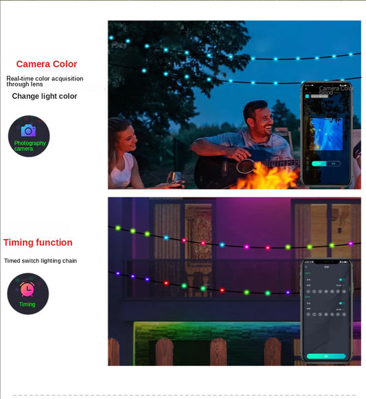 10M Smart Lamp Strip USB Magic Leather Wire Light Garland DIY LED Light String IP65 Indoor Outdoor Decor Lights For Ideal APP
