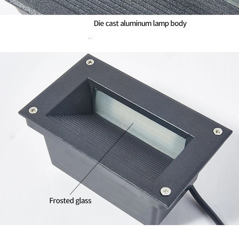 3W 6W LED Indoor Outdoor Recessed Stair Light Step Lamp Path Lights Waterproof Embedded Wall Lamp Wall Corner Underground Lamp