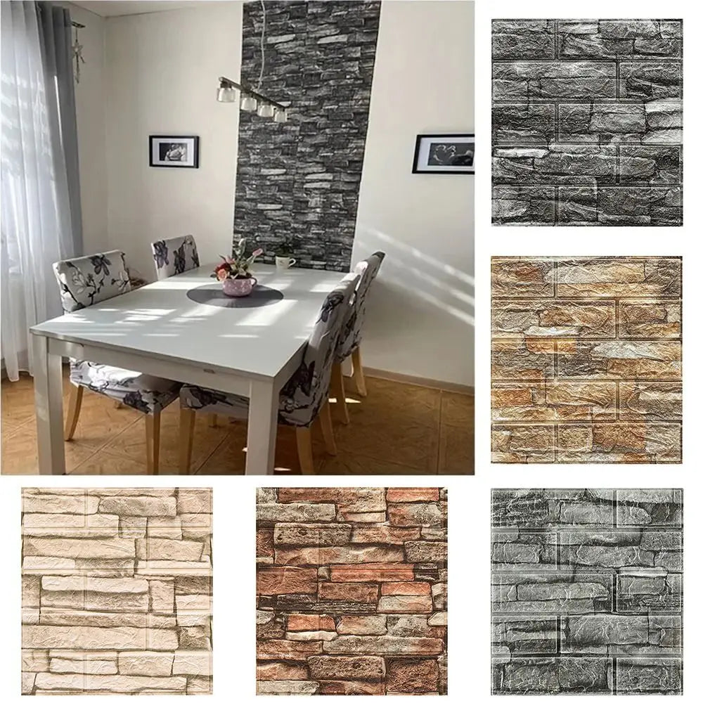 35x38cm 3D Wall Stickers Antique Foam Brick Wallpaper Wall Sticker Bedroom Home Decor Self Adhesive DIY Living Room Wallpaper