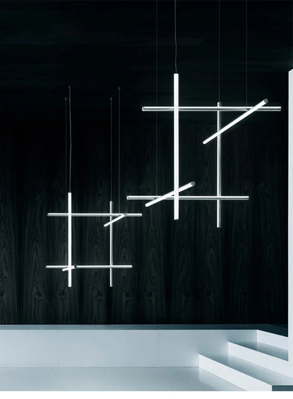 Modern Linear LED Ceiling Chandelier  Italy Designer Suspended Hanging Lamp For Hotel Decoration Dinning Room Chandelier