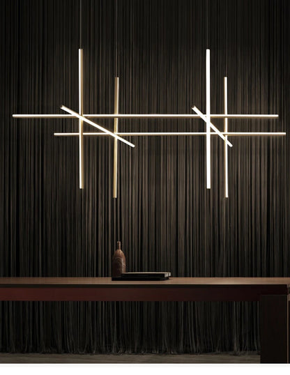 Modern Linear LED Ceiling Chandelier  Italy Designer Suspended Hanging Lamp For Hotel Decoration Dinning Room Chandelier
