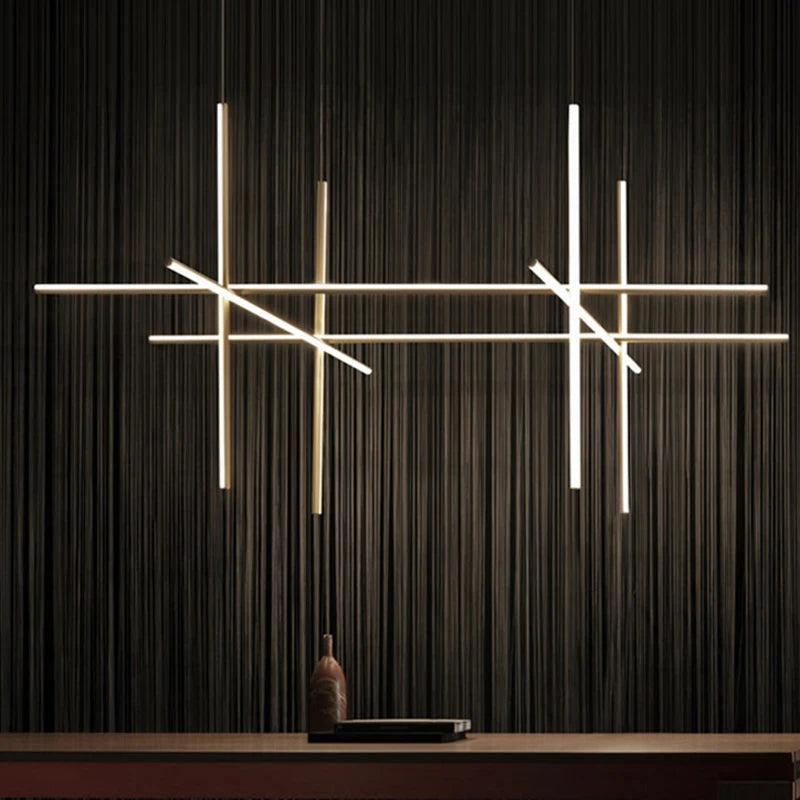 Modern Linear LED Ceiling Chandelier  Italy Designer Suspended Hanging Lamp For Hotel Decoration Dinning Room Chandelier