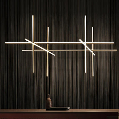 Modern Linear LED Ceiling Chandelier  Italy Designer Suspended Hanging Lamp For Hotel Decoration Dinning Room Chandelier