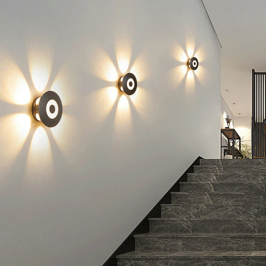 Modern Waterproof Wall Lamp White 6000K Warm White 3000K Outdoor Garden LED Circular Courtyard Exterior Doorway Light
