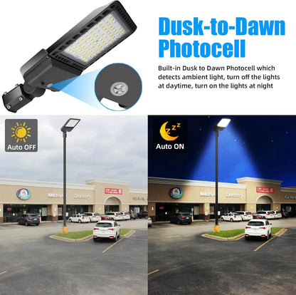 LED Parking Lot Lights with Dusk to Dawn Slip Fitter, Led Parking Lot Lights Outdoor
