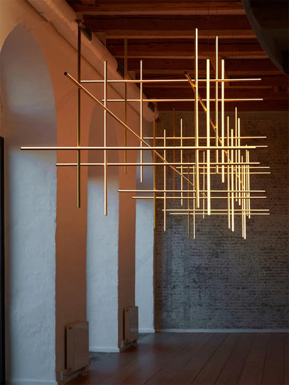 Modern Linear LED Ceiling Chandelier  Italy Designer Suspended Hanging Lamp For Hotel Decoration Dinning Room Chandelier