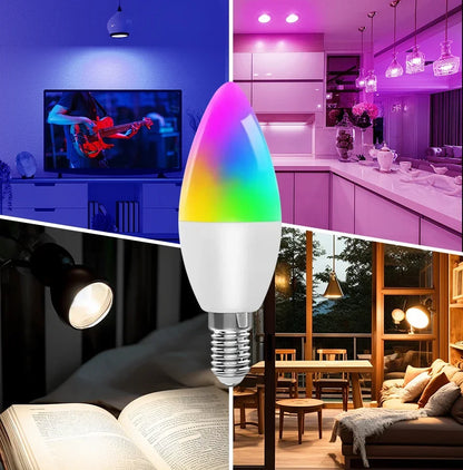 Cozylife WiFi Smart LED E14 Light Bulb RGB Bulb 5/7/9W Candle Light APP Link Alexa Google Assistant Voice On/Off Indoor Lighting