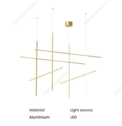 Modern Linear LED Ceiling Chandelier  Italy Designer Suspended Hanging Lamp For Hotel Decoration Dinning Room Chandelier