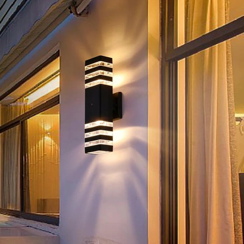 Outdoor Wall Light Up Down LED Wall Lamp Replaceable Bulb Porch Light Waterproof Exterior Sconce Light for Balcony Garden Stair