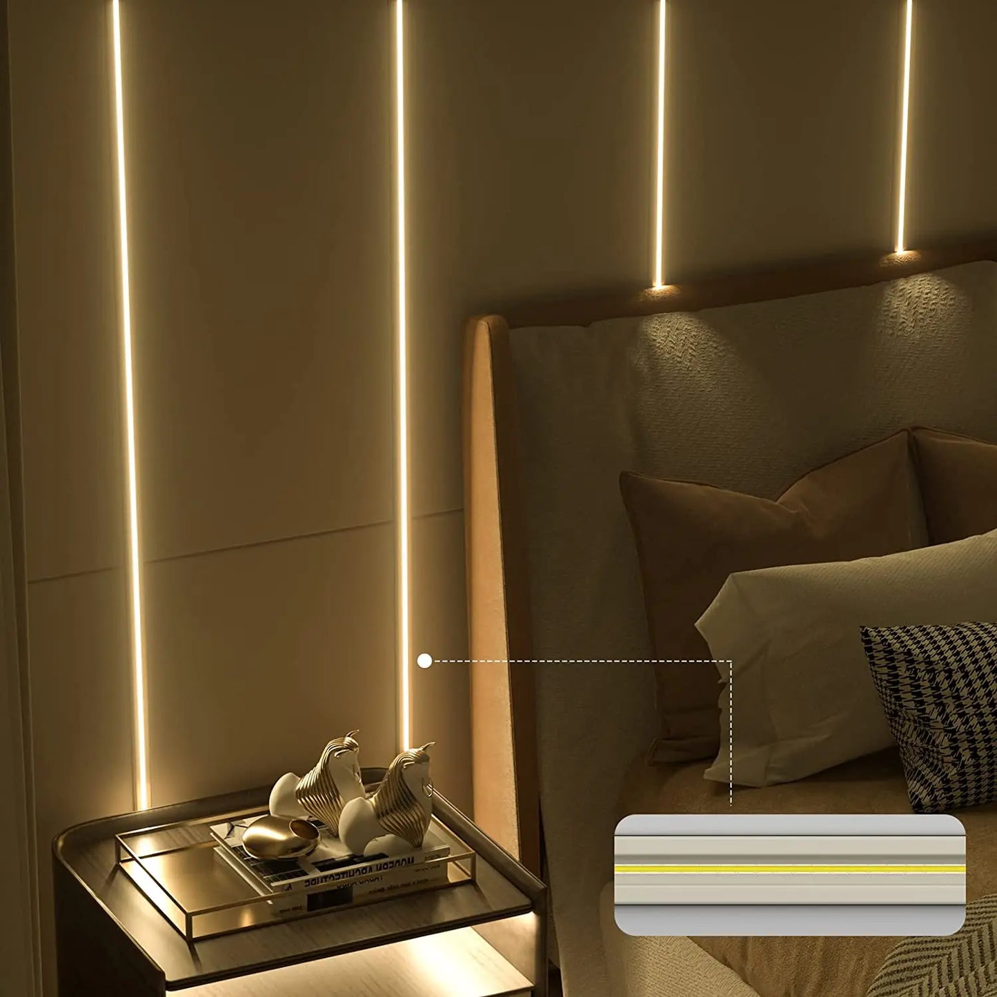 COB LED Strip Light DC 12V/24V Diode String Decoration Living Room indoor Background Night Light Flexible Decor Lighting Lamp