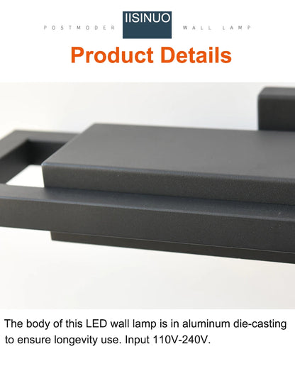 Outdoor Entryway Wall Lights Black Porch Lamp Waterproof Street Fixtures IP65 Garden Sconces for Doorway Corridor Balcony Garage