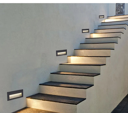 3W 6W LED Indoor Outdoor Recessed Stair Light Step Lamp Path Lights Waterproof Embedded Wall Lamp Wall Corner Underground Lamp