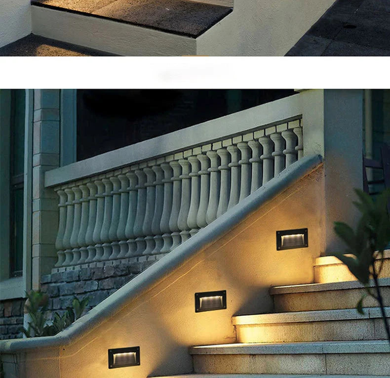3W 6W LED Indoor Outdoor Recessed Stair Light Step Lamp Path Lights Waterproof Embedded Wall Lamp Wall Corner Underground Lamp