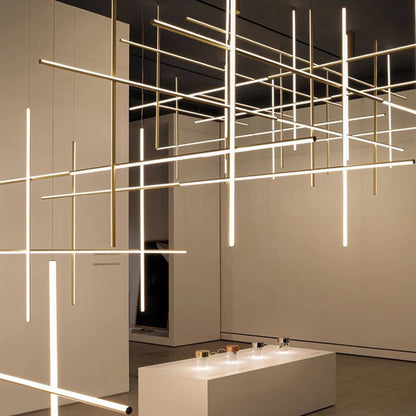 Modern Linear LED Ceiling Chandelier  Italy Designer Suspended Hanging Lamp For Hotel Decoration Dinning Room Chandelier