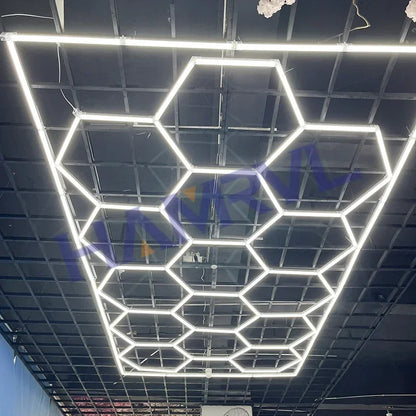 Garage Light Hexagon Lights lamp 110V-240V Led Tube Honeycomb Ceiling Lighting For Auto Car Body Repair Led Workshop Cutomized