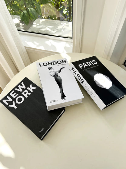 Fashion Citys Fake Books for Decoration Coffee Table Modern Home Decoration Books Simplicity Display Book Paris London New York