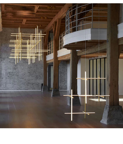 Modern Linear LED Ceiling Chandelier  Italy Designer Suspended Hanging Lamp For Hotel Decoration Dinning Room Chandelier