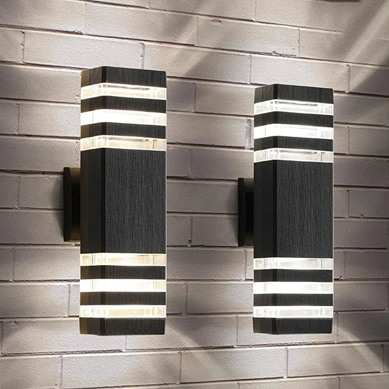 Outdoor Wall Light Up Down LED Wall Lamp Replaceable Bulb Porch Light Waterproof Exterior Sconce Light for Balcony Garden Stair