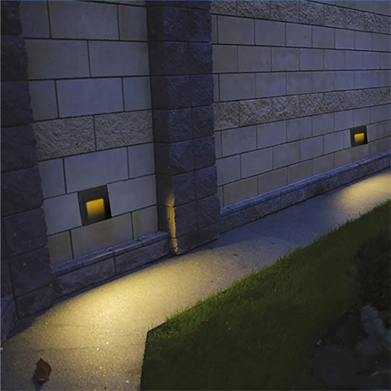 3W 6W LED Indoor Outdoor Recessed Stair Light Step Lamp Path Lights Waterproof Embedded Wall Lamp Wall Corner Underground Lamp