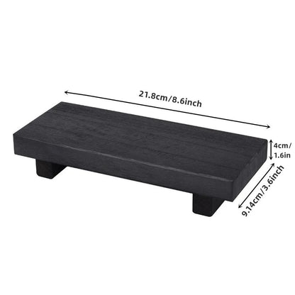 Small Wood Tray Display Stand Farmhouse Bathroom Decor Wooden Soap Pedestal Riser Kitchen Dish Holder for Vanity Counter Sink