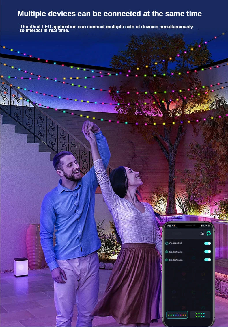 10M Smart Lamp Strip USB Magic Leather Wire Light Garland DIY LED Light String IP65 Indoor Outdoor Decor Lights For Ideal APP