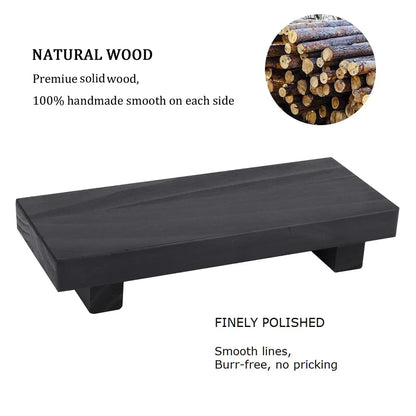 Small Wood Tray Display Stand Farmhouse Bathroom Decor Wooden Soap Pedestal Riser Kitchen Dish Holder for Vanity Counter Sink