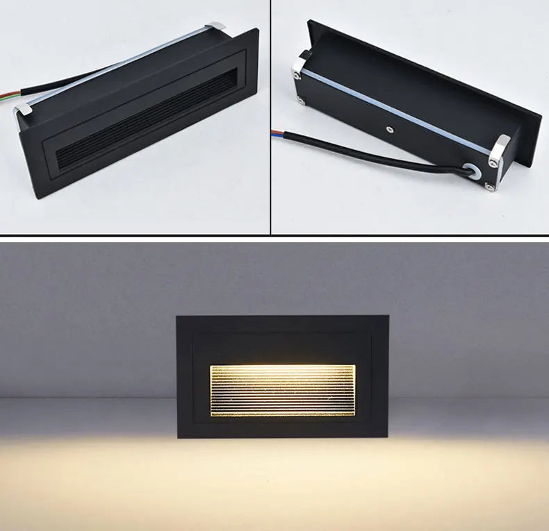 3W 6W LED Indoor Outdoor Recessed Stair Light Step Lamp Path Lights Waterproof Embedded Wall Lamp Wall Corner Underground Lamp