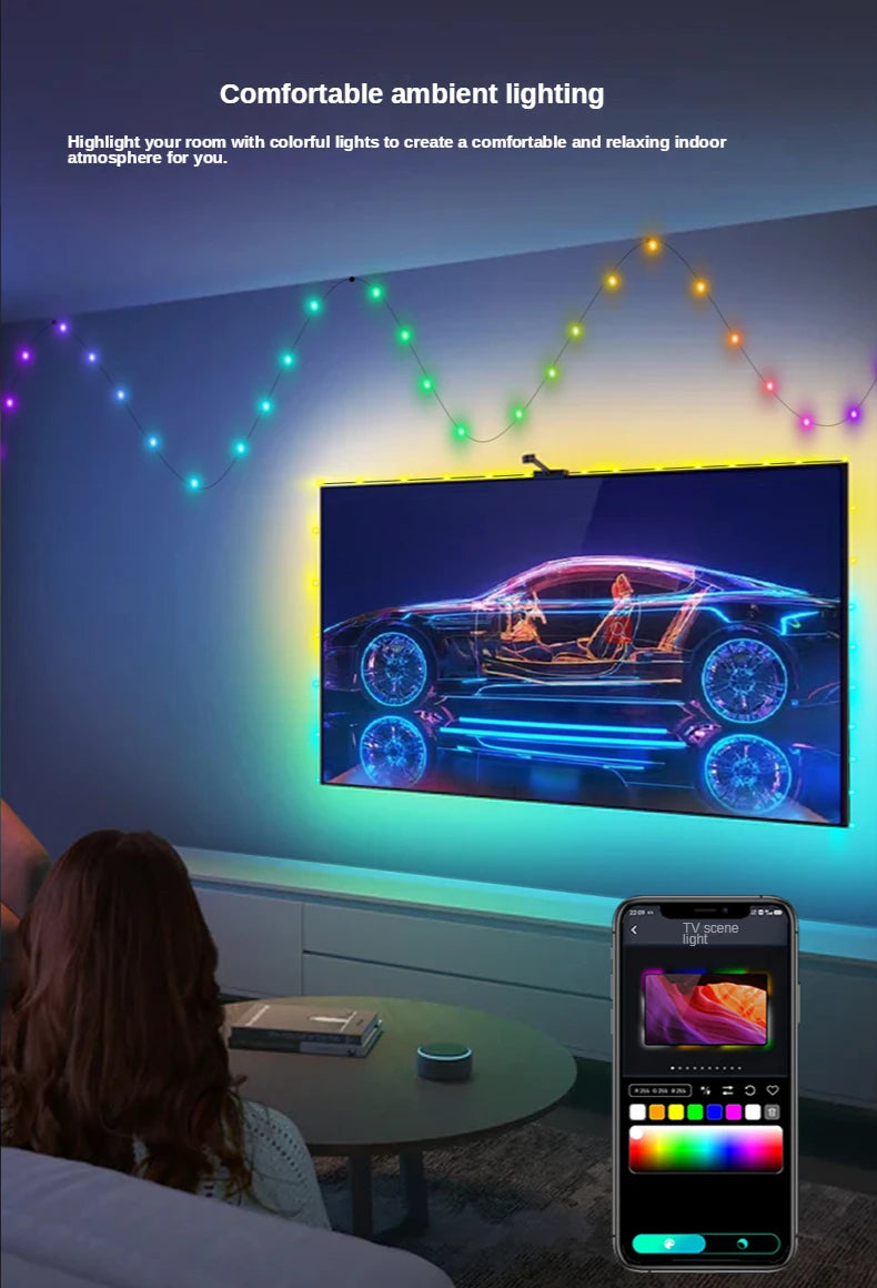 10M Smart Lamp Strip USB Magic Leather Wire Light Garland DIY LED Light String IP65 Indoor Outdoor Decor Lights For Ideal APP