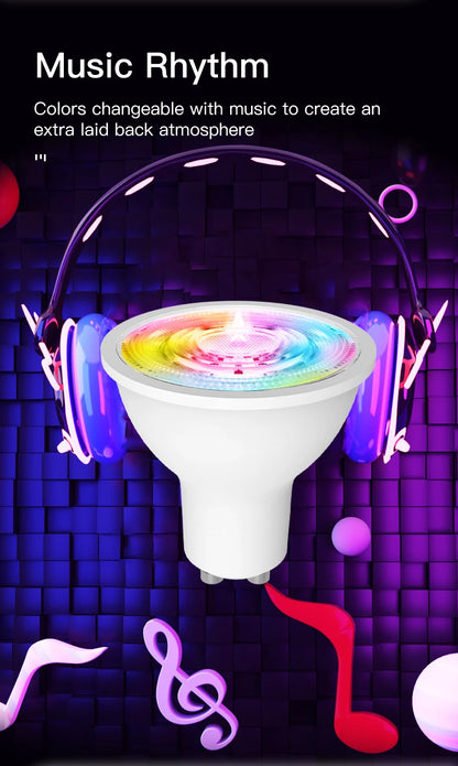 MOES Tuya ZigBee GU10 WIFI Smart LED Bulbs RGB C+W White Dimmable Lamps Smart Life APP Control Light Bulbs Voice Alexa/Google