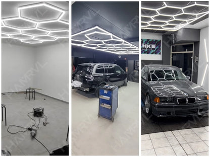 Garage Light Hexagon Lights lamp 110V-240V Led Tube Honeycomb Ceiling Lighting For Auto Car Body Repair Led Workshop Cutomized