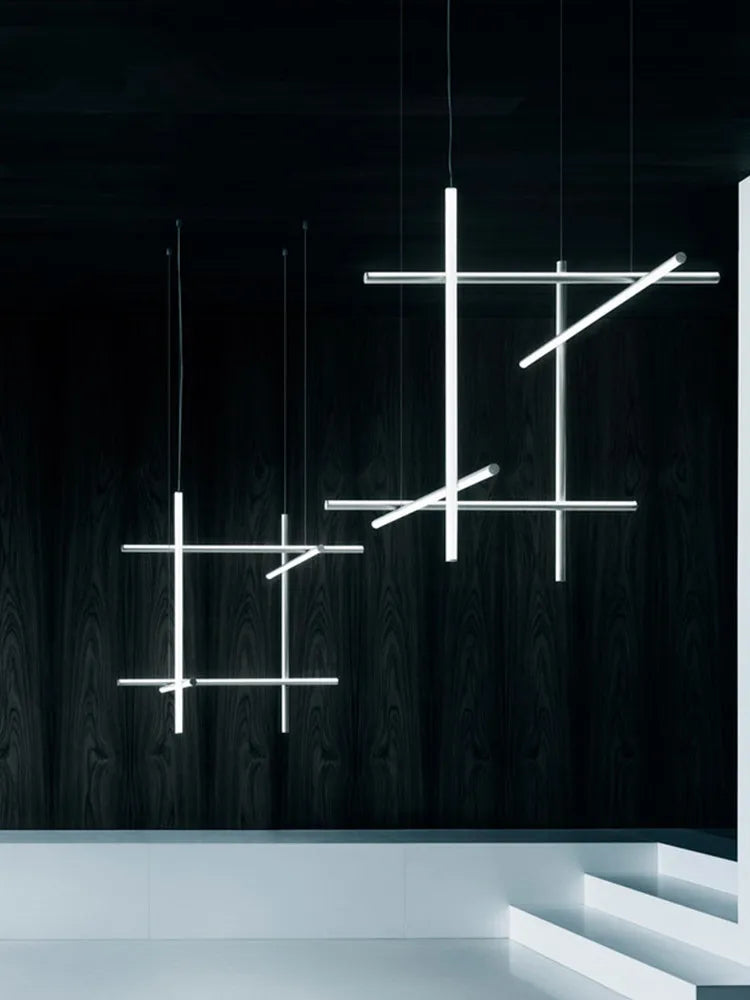 Modern Linear LED Ceiling Chandelier  Italy Designer Suspended Hanging Lamp For Hotel Decoration Dinning Room Chandelier