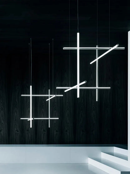 Modern Linear LED Ceiling Chandelier  Italy Designer Suspended Hanging Lamp For Hotel Decoration Dinning Room Chandelier