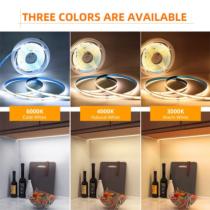 COB LED Strip Light DC 12V/24V Diode String Decoration Living Room indoor Background Night Light Flexible Decor Lighting Lamp