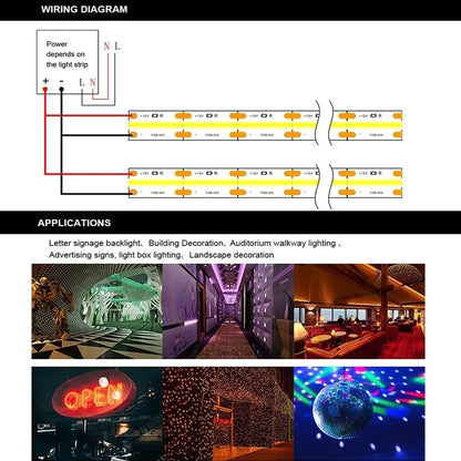 COB LED Strip Light DC 12V/24V Diode String Decoration Living Room indoor Background Night Light Flexible Decor Lighting Lamp