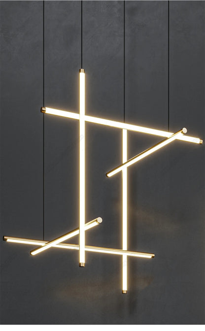 Modern Linear LED Ceiling Chandelier  Italy Designer Suspended Hanging Lamp For Hotel Decoration Dinning Room Chandelier